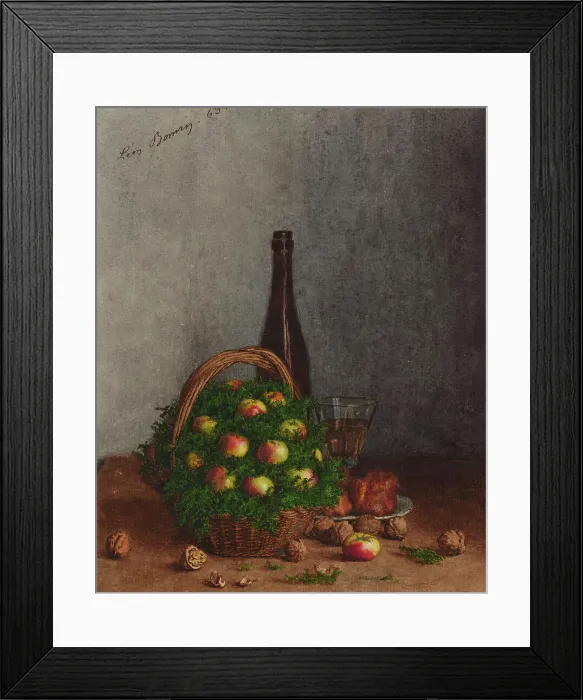 Framed Print : Still Life with Basket of Apples, 1863. Creator: Leon Bonvin Framed Print : Still Life with Basket of Apples, 1863. Creator: Leon Bonvin