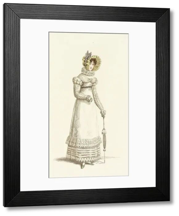 Framed Print : Fashion Plate (Parisian Walking Dress), 1819. Creator: John Bell Framed Print : Fashion Plate (Parisian Walking Dress), 1819. Creator: John Bell