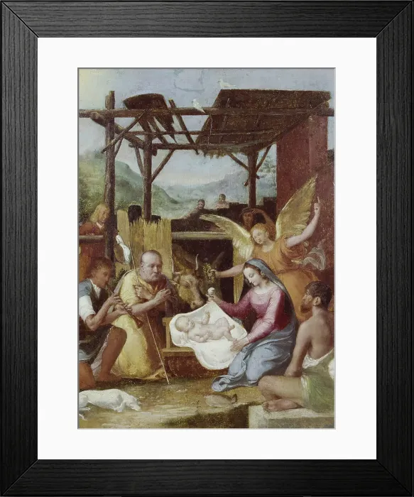 Framed Print : The Adoration of the Shepherds, c1550 (?). Creator: Cremona Framed Print : The Adoration of the Shepherds, c1550 (?). Creator: Cremona