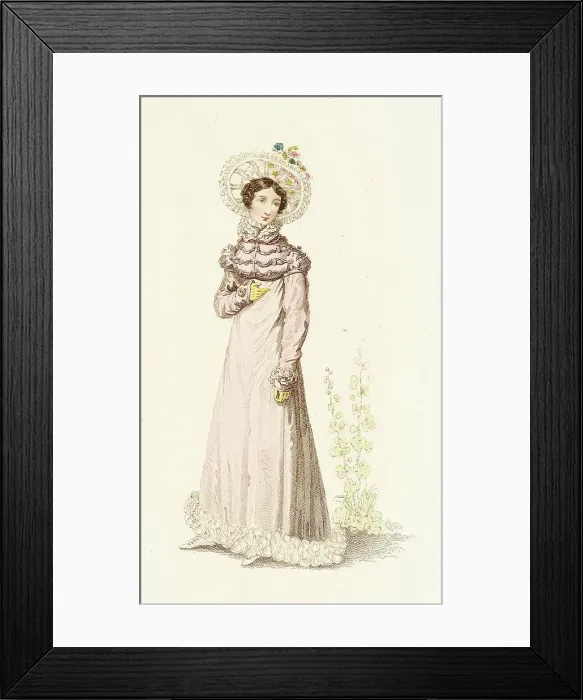 Framed Print : Fashion Plate (Public Promenade or Summer Visiting Dress), 1819. Creator: John Bell Framed Print : Fashion Plate (Public Promenade or Summer Visiting Dress), 1819. Creator: John Bell