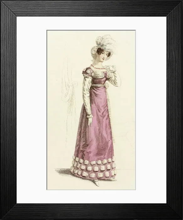 Framed Print : Fashion Plate (Parisian Evening Dress), 1819. Creator: John Bell Framed Print : Fashion Plate (Parisian Evening Dress), 1819. Creator: John Bell