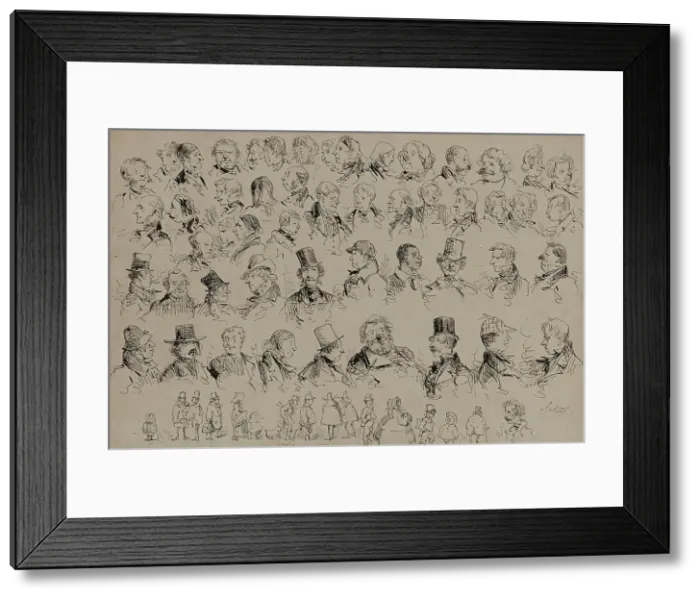 Framed Print : Heads and Figures of Various Types of People, c1859. Creator: John McLenan Framed Print : Heads and Figures of Various Types of People, c1859. Creator: John McLenan