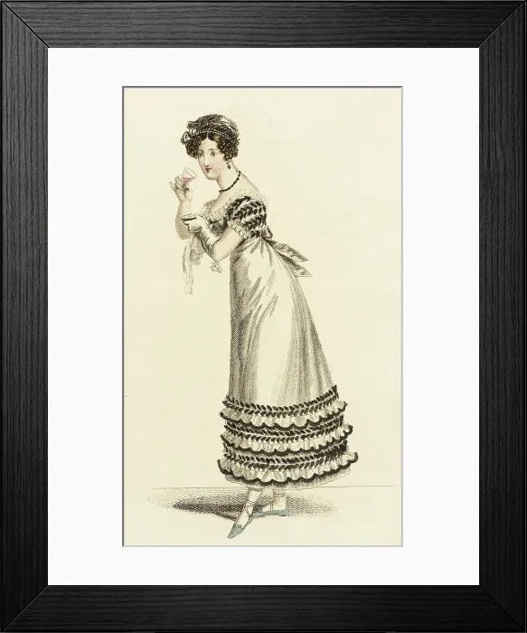 Framed Print : Fashion Plate (French Ball Dress), 1820. Creator: John Bell Framed Print : Fashion Plate (French Ball Dress), 1820. Creator: John Bell