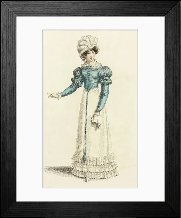 Framed Print : Fashion Plate (Parisian Carriage Dress), 1820. Creator: John Bell Framed Print : Fashion Plate (Parisian Carriage Dress), 1820. Creator: John Bell
