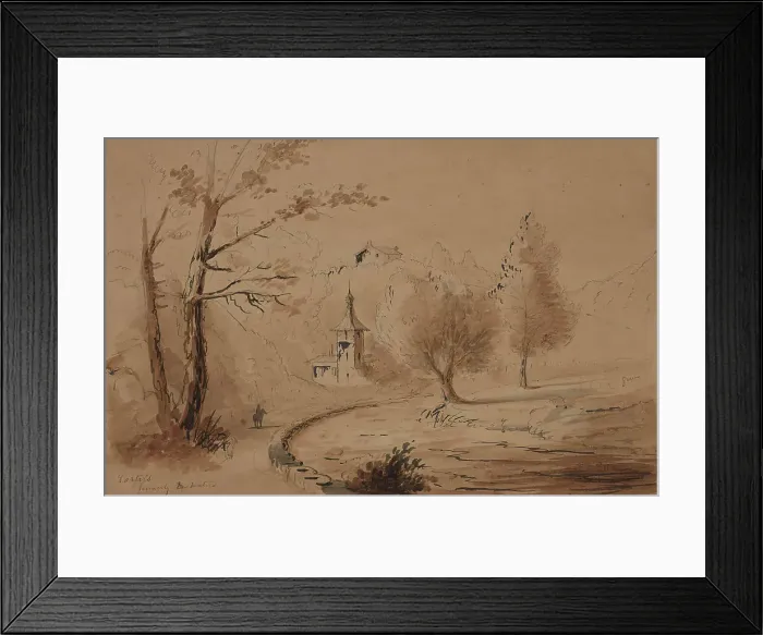 Framed Print : View of an Estate, mid 19th century. Creator: Alfred Jacob Miller Framed Print : View of an Estate, mid 19th century. Creator: Alfred Jacob Miller