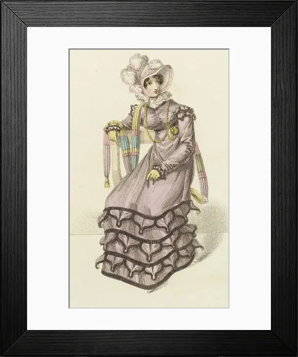 Framed Print : Fashion Plate (English Carriage Dress), 1820. Creator: John Bell Framed Print : Fashion Plate (English Carriage Dress), 1820. Creator: John Bell
