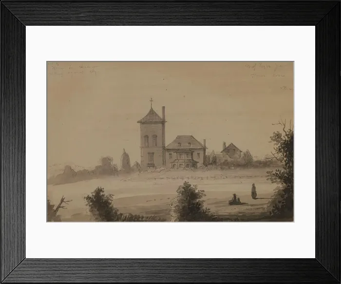 Framed Print : Country Seat of Reverdy Johnson, mid 19th century. Creator: Alfred Jacob Miller Framed Print : Country Seat of Reverdy Johnson, mid 19th century. Creator: Alfred Jacob Miller