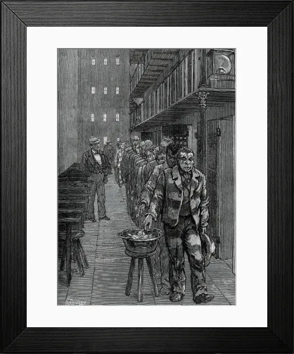 Framed Print : American Prison Life, Blackwell's Island, New York: Dinner-Time, 1876. Creator: Unknown Framed Print : American Prison Life, Blackwell's Island, New York: Dinner-Time, 1876. Creator: Unknown