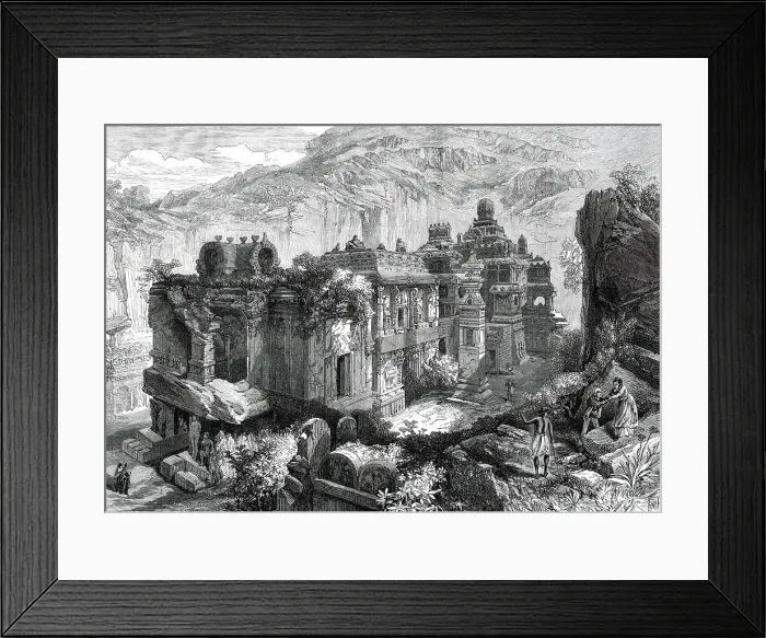 Framed Print : The Kailas, in the Cave Temples of Ellora, Western India...1876. Creator: RCH Framed Print : The Kailas, in the Cave Temples of Ellora, Western India...1876. Creator: RCH