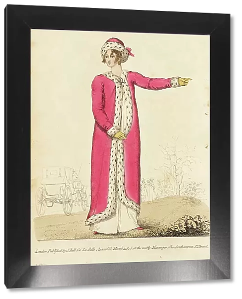 Fashion Plate (A Lady in the Parade Dress in Hyde Park), 1808. Creator: John Bell