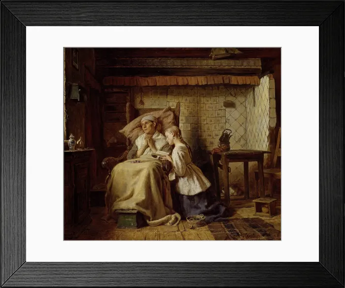Framed Print : The Convalescent, 1867. Creator: Ferdinand Fagerlin Framed Print : The Convalescent, 1867. Creator: Ferdinand Fagerlin