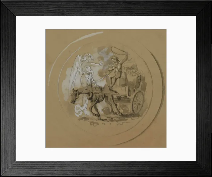 Framed Print : Untitled: Study of a Horsecart, 1855-1859. Creator: Alfred Jacob Miller Framed Print : Untitled: Study of a Horsecart, 1855-1859. Creator: Alfred Jacob Miller