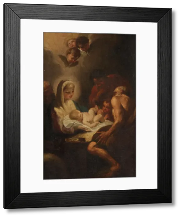 Framed Print : The Adoration of the Shepherds. Creator: Andrea Sacchi Framed Print : The Adoration of the Shepherds. Creator: Andrea Sacchi