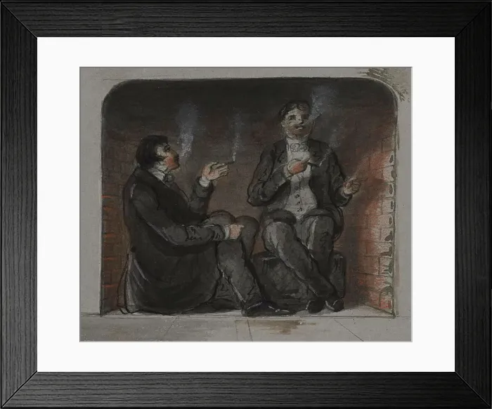 Framed Print : Cigar Smokers, mid 19th century. Creator: Alfred Jacob Miller Framed Print : Cigar Smokers, mid 19th century. Creator: Alfred Jacob Miller