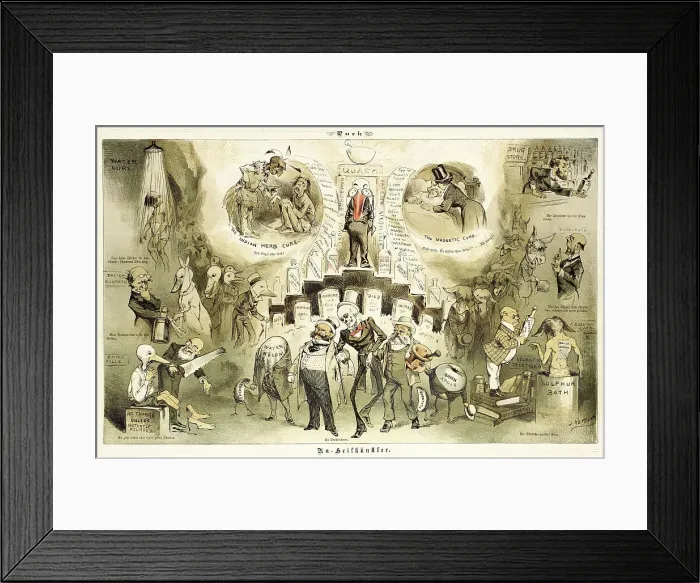 Framed Print : Cartoon from Puck, between 1880 and 1889. Creators: Joseph Keppler, Bernhard Gillam