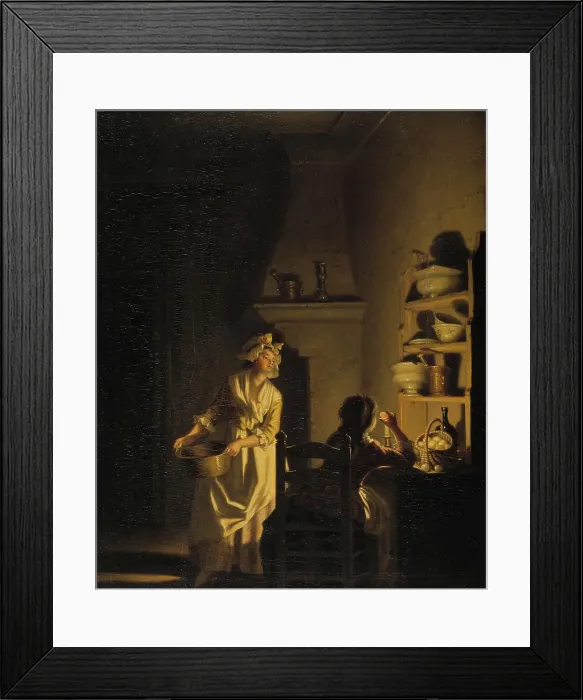 Framed Print : Testing Eggs. Interior of a Kitchen, late 18th-early 19th century. Creator: Per Hillestrom Framed Print : Testing Eggs. Interior of a Kitchen, late 18th-early 19th century. Creator: Per Hillestrom
