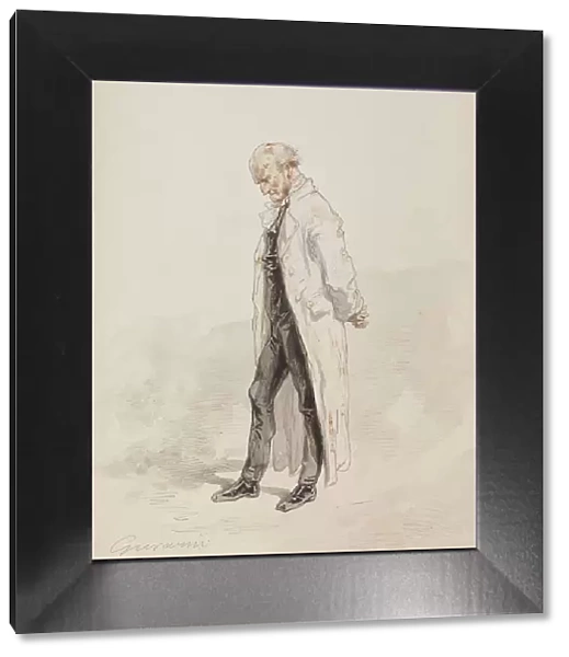 Old Man in a White Coat, 1855-1857. Creator: Paul Gavarni