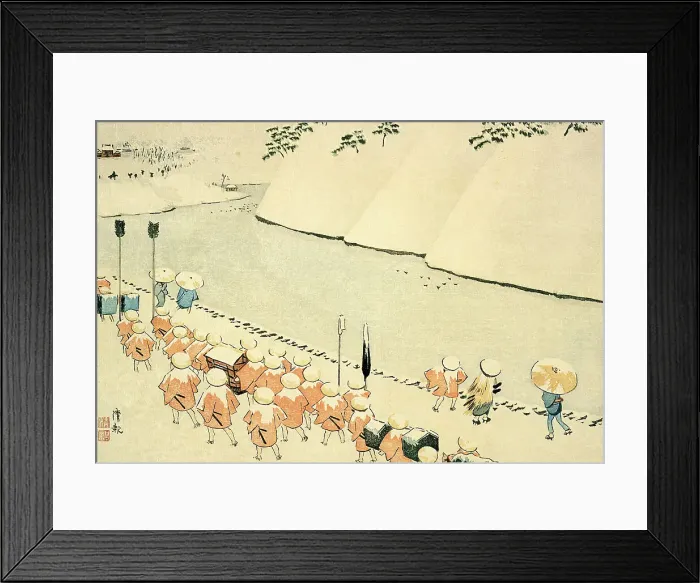 Framed Print : Snow at Soto-Sakurada, Kasumigaseki, c1884. Creator: Kobayashi Kiyochika Framed Print : Snow at Soto-Sakurada, Kasumigaseki, c1884. Creator: Kobayashi Kiyochika