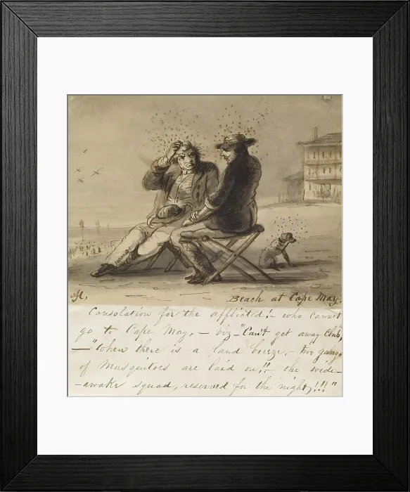 Framed Print : Beach at Cape May, c1840. Creator: Alfred Jacob Miller Framed Print : Beach at Cape May, c1840. Creator: Alfred Jacob Miller