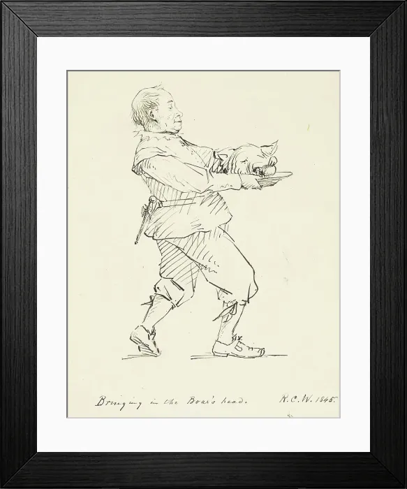 Framed Print : Bringing in the Boar's Head, 1845. Creator: Richard Caton Woodville Framed Print : Bringing in the Boar's Head, 1845. Creator: Richard Caton Woodville