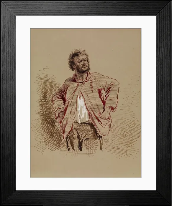 Framed Print : Peasant, 1852-1866. Creator: Paul Gavarni Framed Print : Peasant, 1852-1866. Creator: Paul Gavarni