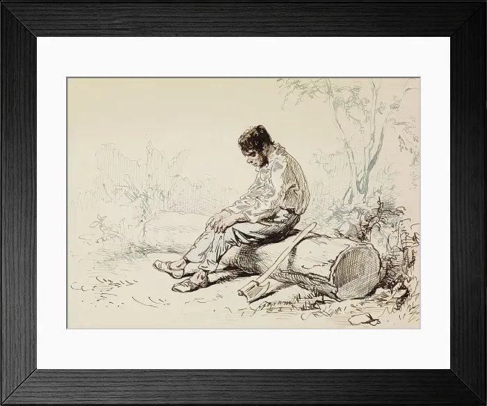 Framed Print : Woodcutter, 1855-1857. Creator: Paul Gavarni Framed Print : Woodcutter, 1855-1857. Creator: Paul Gavarni