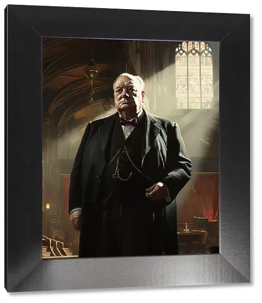 AI IMAGE - Portrait of Winston Churchill, 1950s, (2023). Creator: Heritage Images
