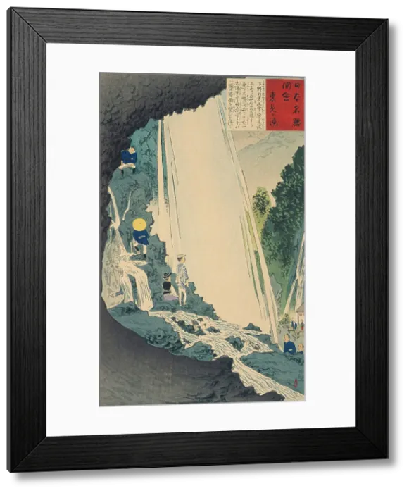 Framed Print : Urami Waterfall, 1896. Creator: Kobayashi Kiyochika Framed Print : Urami Waterfall, 1896. Creator: Kobayashi Kiyochika