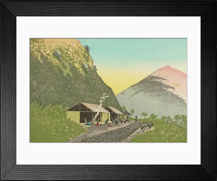 Framed Print : Sweet Sake House at the Foot of Mt. Hakone, 6:00 p.m. on a Spring Day, 1881, 1881. Creator: Kobayashi Kiyochika Framed Print : Sweet Sake House at the Foot of Mt. Hakone, 6:00 p.m. on a Spring Day, 1881, 1881. Creator: Kobayashi Kiyochika