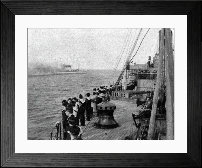 Framed Print : La Mission Joffre-Viviani en Amerique; Au fond, le yacht presidentiel Mayflower remote... 1917. Creator: Unknown Framed Print : La Mission Joffre-Viviani en Amerique; Au fond, le yacht presidentiel Mayflower remote... 1917. Creator: Unknown