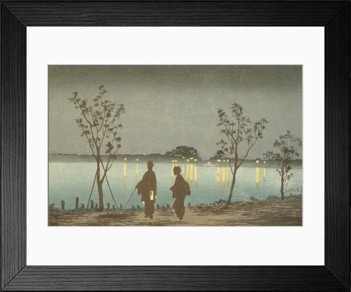 Framed Print : Night on the Sumida River, 1881. Creator: Kobayashi Kiyochika Framed Print : Night on the Sumida River, 1881. Creator: Kobayashi Kiyochika
