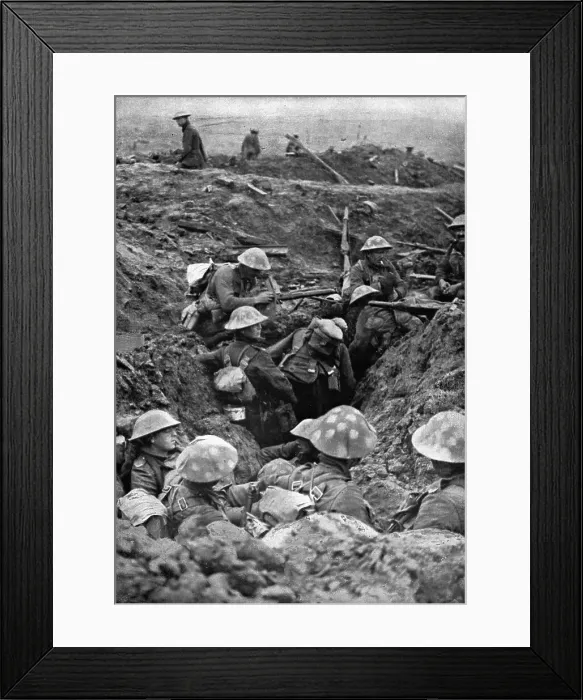 Framed Print : The British Push Into Flanders; Along the road from Ypres to Menin... 1917. Creator: Unknown Framed Print : The British Push Into Flanders; Along the road from Ypres to Menin... 1917. Creator: Unknown