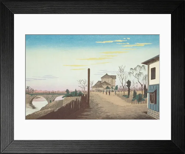 Framed Print : Rising Sun from Bandai Bridge, between circa 1877 and circa 1880. Creator: Kobayashi Kiyochika Framed Print : Rising Sun from Bandai Bridge, between circa 1877 and circa 1880. Creator: Kobayashi Kiyochika