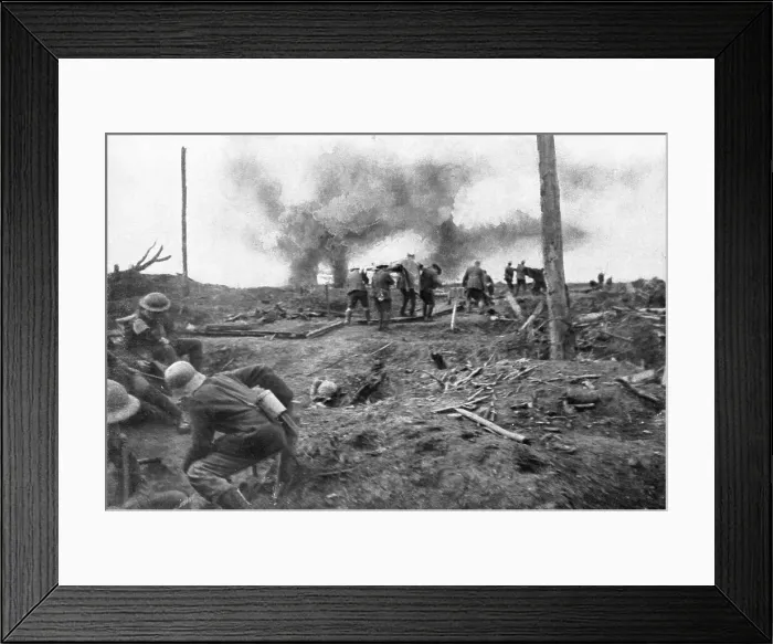 Framed Print : The British Push Into Flanders; Along the road to Menin: on the battlefield... 1917. Creator: Unknown Framed Print : The British Push Into Flanders; Along the road to Menin: on the battlefield... 1917. Creator: Unknown