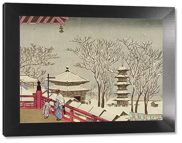 Snow Scene at Asakusa Temple, 1881. Creator: Kobayashi Kiyochika