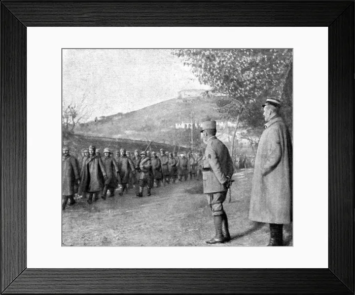 Framed Print : French success on the Italian front; Parade of Austrian prisoners, 1917. Creator: Unknown Framed Print : French success on the Italian front; Parade of Austrian prisoners, 1917. Creator: Unknown