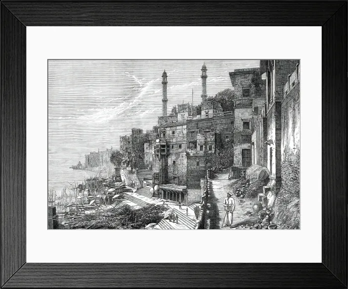 Framed Print : Ghaut at Benares, 1876. Creator: Unknown Framed Print : Ghaut at Benares, 1876. Creator: Unknown