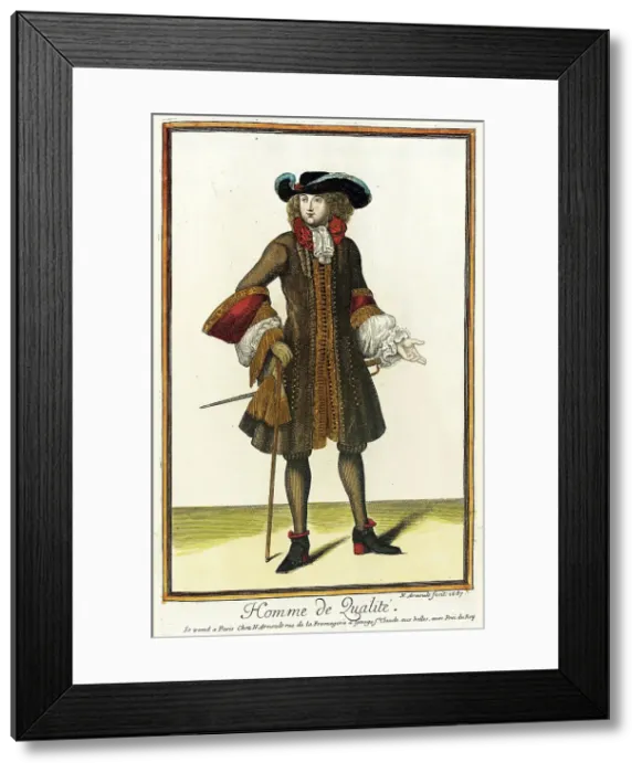 Framed Print : Recueil des modes de la cour de France, Homme de Qualité, 1687. Creator: Nicolas Arnoult Framed Print : Recueil des modes de la cour de France, Homme de Qualité, 1687. Creator: Nicolas Arnoult