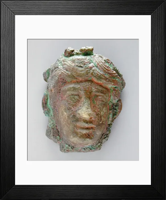 Framed Print : Face of a Deity, Greco-Roman Period (400 BCE-300 CE). Creator: Unknown Framed Print : Face of a Deity, Greco-Roman Period (400 BCE-300 CE). Creator: Unknown