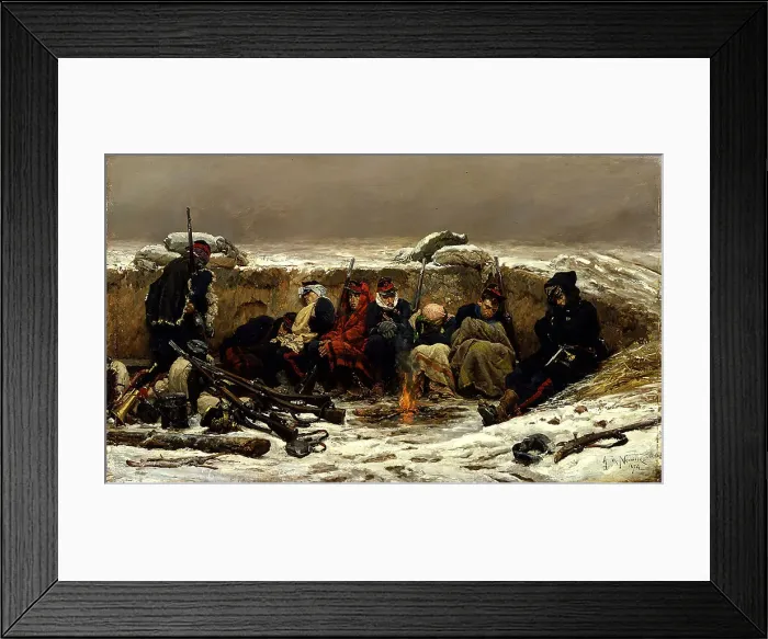 Framed Print : In the Trenches, 1874. Creator: Alphonse de Neuville Framed Print : In the Trenches, 1874. Creator: Alphonse de Neuville
