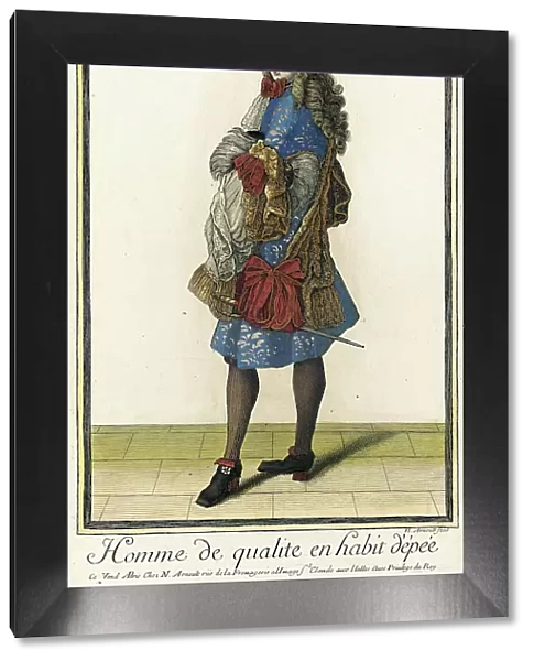 Recueil des modes de la cour de France, Homme de Qualite en Habit d'Êpée, between c1683 and c1688. Creator: Nicolas Arnoult