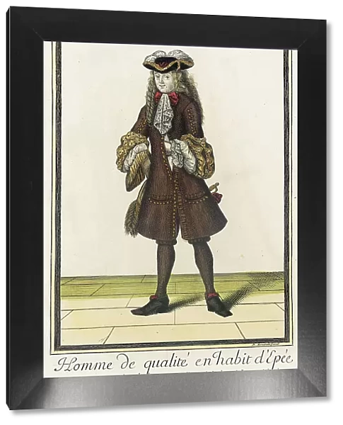 Recueil des modes de la cour de France, Homme de Qualité en Habit d'Epée, between 1678 and 1681. Creator: Nicolas Arnoult