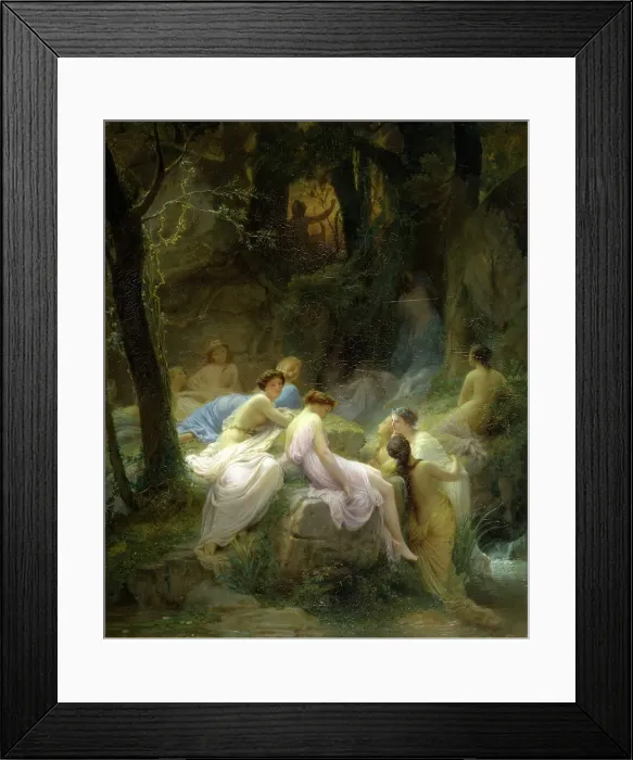 Framed Print : Nymphs Listening to the Songs of Orpheus, 1853. Creator: Charles Jalabert Framed Print : Nymphs Listening to the Songs of Orpheus, 1853. Creator: Charles Jalabert