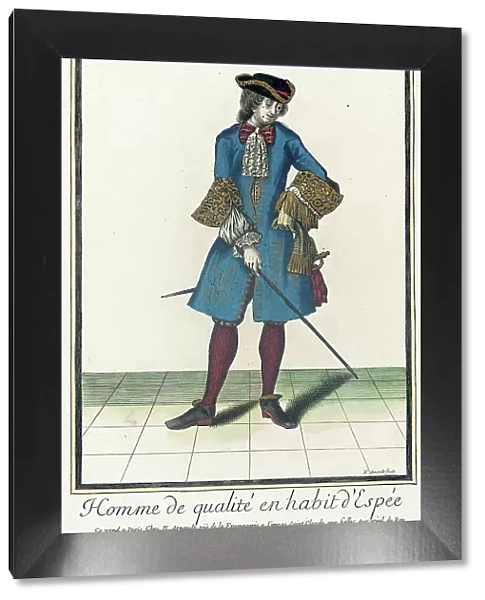 Recueil des modes de la cour de France, Homme de Qualité en Habit d'Espée, 1688. Creator: Nicolas Arnoult