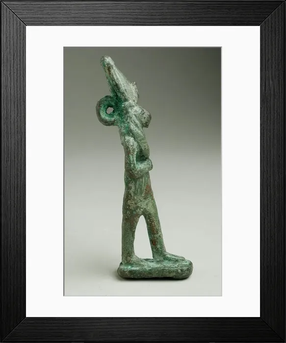 Framed Print : Figurine of a Lion Headed Deity Holding Knife, Late Period-Ptolemaic Period 664-30 BCE. Creator: Unknown