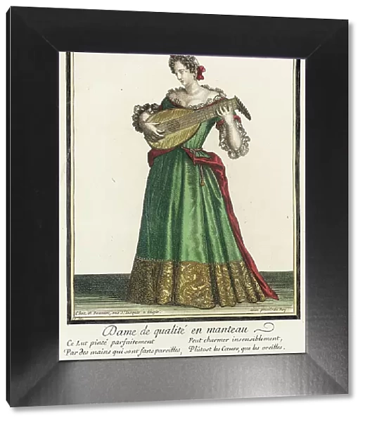 Recueil des modes de la cour de France, Dame de Qualité en Manteau, between c1682 and c1686. Creator: Nicolas Bonnart