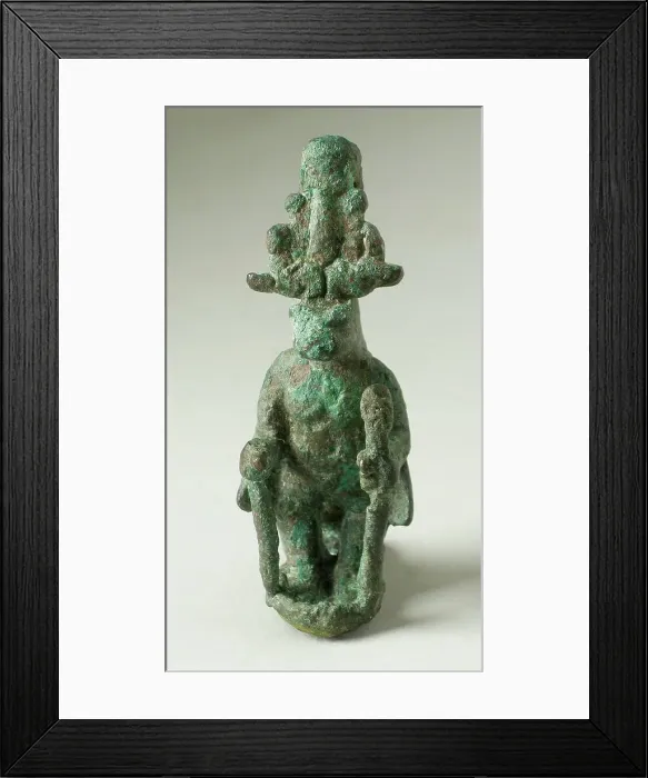 Framed Print : Figurine of a Syncretic Dwarf-Cobra-Hawk God, Late Period-Ptolemaic Period (664-30 BCE). Creator: Unknown Framed Print : Figurine of a Syncretic Dwarf-Cobra-Hawk God, Late Period-Ptolemaic Period (664-30 BCE). Creator: Unknown