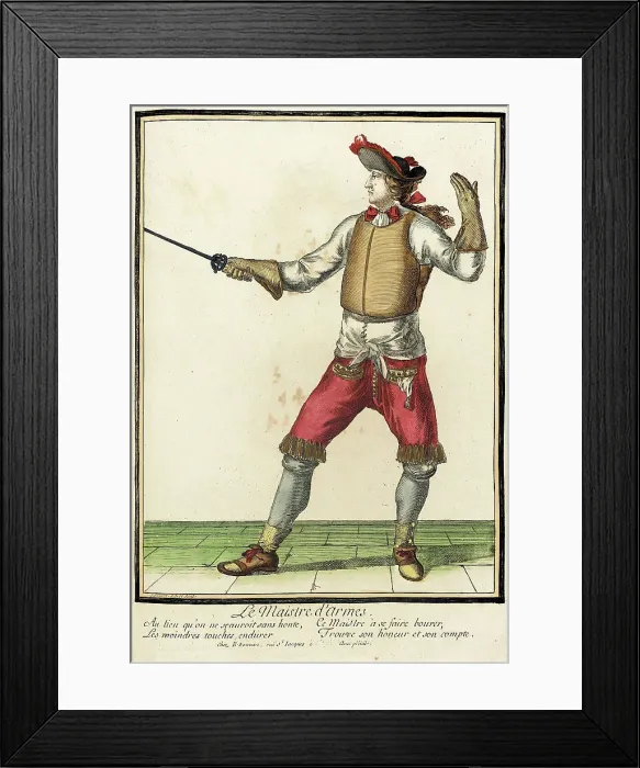 Framed Print : Recueil des modes de la cour de France, Le Maistre d'Armes, between circa 1678 and circa 1693. Creator: Nicolas Bonnart Framed Print : Recueil des modes de la cour de France, Le Maistre d'Armes, between circa 1678 and circa 1693. Creator: Nicolas Bonnart