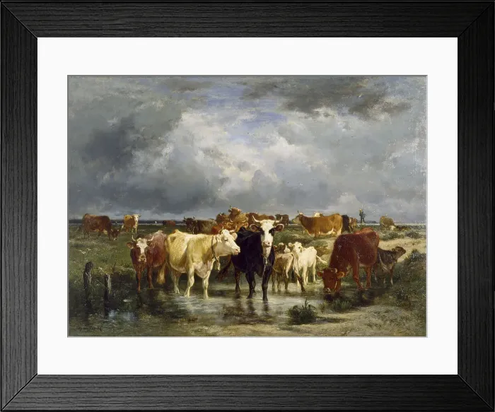 Framed Print : The Approach of a Storm, c1872. Creator: Emile van Marcke de Lummen