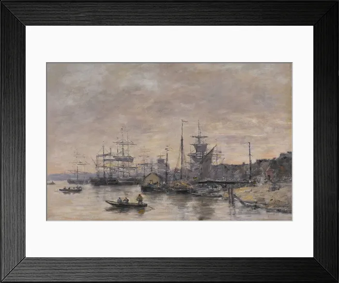 Framed Print : Bordeaux, the Harbor, 1874. Creator: Eugene Louis Boudin Framed Print : Bordeaux, the Harbor, 1874. Creator: Eugene Louis Boudin
